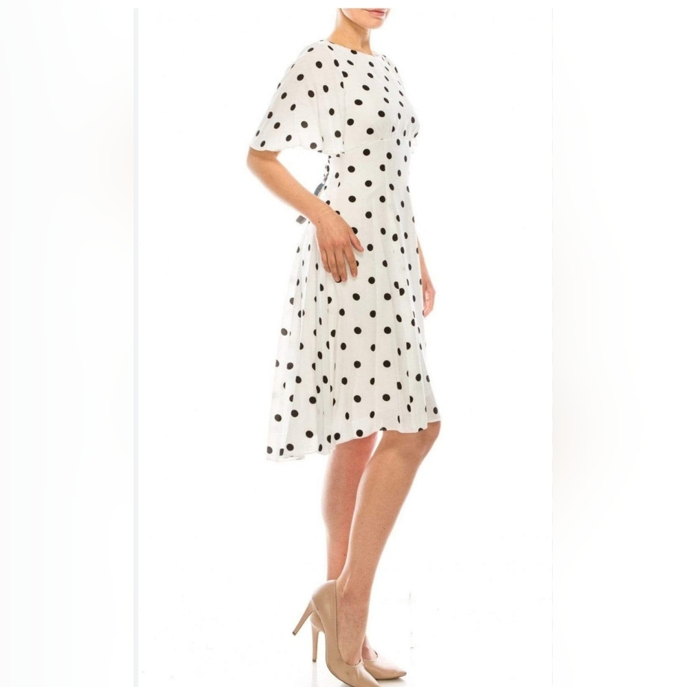 EUC Lane Bryant  Polka dot black & white dress size 22
